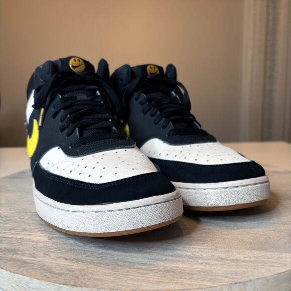 Nike Court Vision Mid Men's Black Yellow "Go the Extra Smile" Sneakers Size 11 - Picture 5 of 10